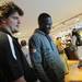 Michigan offensive linesman Taylor Lewan and quarterback Devin Gardner wait for their photo to pop up on the screen after riding a roller coaster while on a team outing at Busch Gardens in Tampa, Fla. on Saturday, Dec. 29. Melanie Maxwell I AnnArbor.com